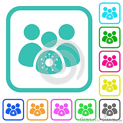 Group covid infection vivid colored flat icons Stock Photo