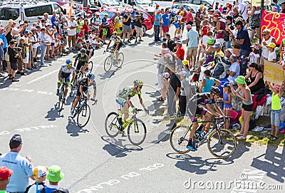 Group of Cyclists on Col du Glandon - Tour de France 2015 Editorial Stock Photo