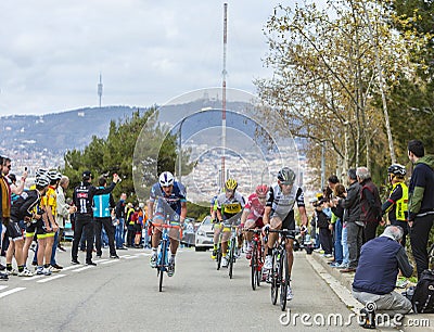 Group of Cyclists - Tour de Catalunya 2016 Editorial Stock Photo