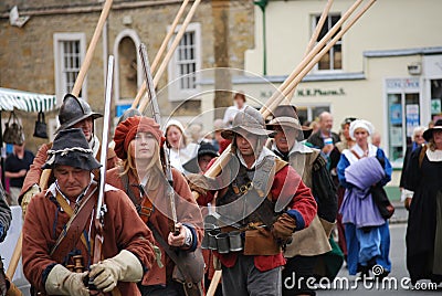 Group of People in Costume at a Fair, England, UK Editorial Stock Photo