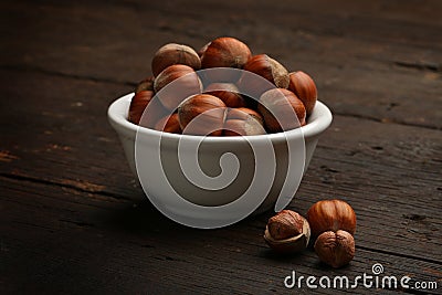 Group of delicious nutshells in a bowl Stock Photo