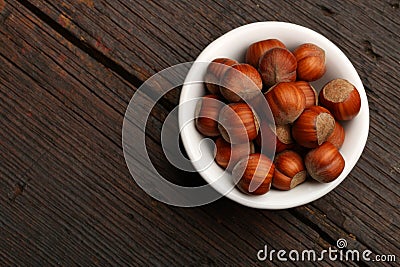 Group of delicious nutshells in a bowl Stock Photo