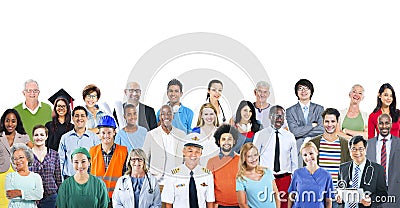 Group Diverse Multiethnic People Different Jobs Concept Stock Photo