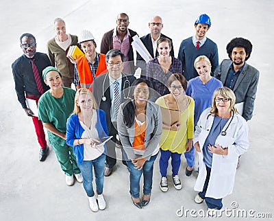 Group of Diverse Multiethnic People with Various Jobs Stock Photo