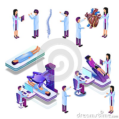 Group Doctor in Process Virtual Medical Research Stock Photo