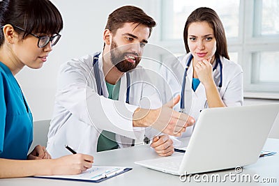 Group of doctors in the clinic Stock Photo