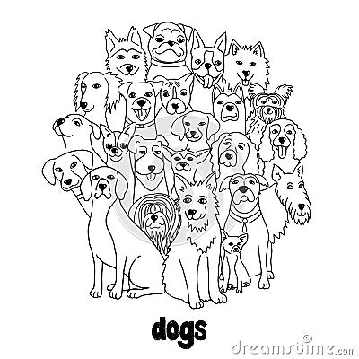 Group of dogs Vector Illustration