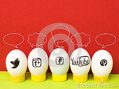 Group eggs sign, concept of social network Editorial Stock Photo