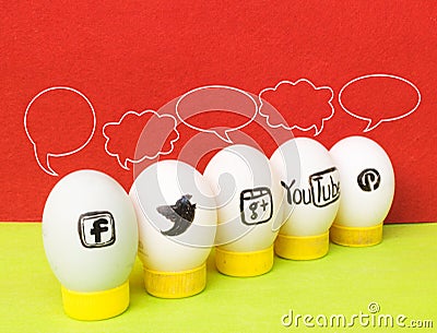 Group eggs sign, concept of social network Editorial Stock Photo