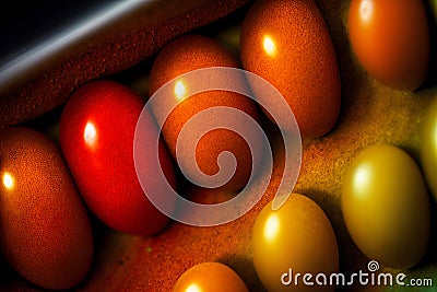 A Group Of Eggs Sitting Next To Each Other. Generative AI Stock Photo