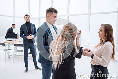 group of employees discussing new ideas. office workdays Stock Photo