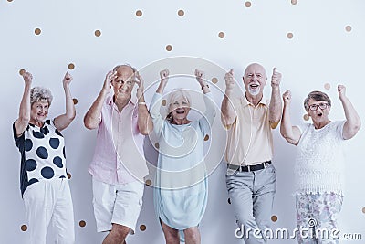 Group of enthusiastic seniors Stock Photo