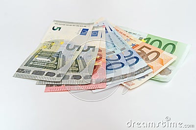 Group euro banknotes Stock Photo