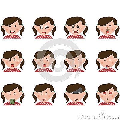 Group of expression. Vector Illustration