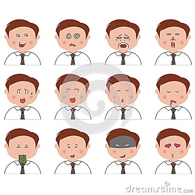 Group of expression. Vector Illustration