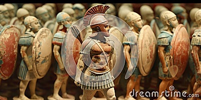 Group of Figurines Standing Together Stock Photo