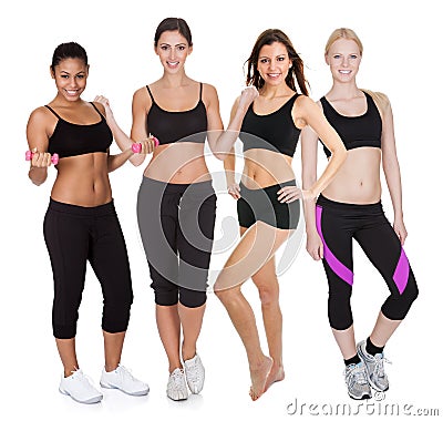 Group of fitness women Stock Photo