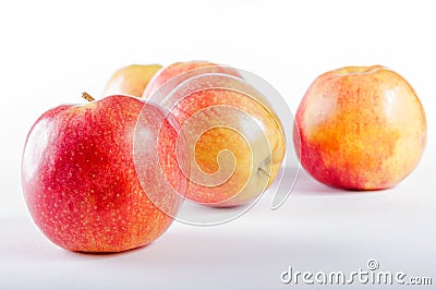 Group of five apples Stock Photo