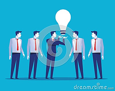 group of five businessmen workers avatars characters Vector Illustration