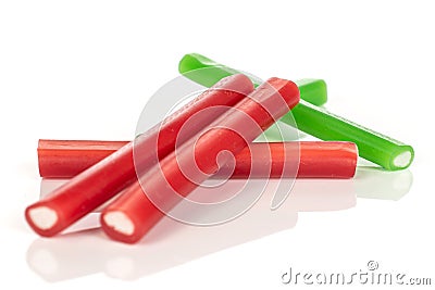 Sweet stick candy isolated on white Stock Photo