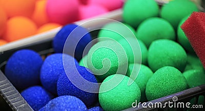 Group of foam balls for magicians Stock Photo