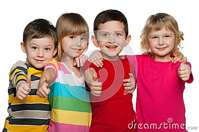 Group of four children Stock Photo