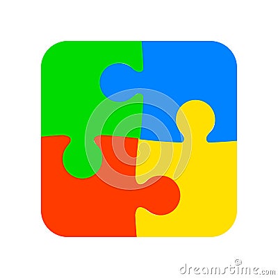 Group of four color puzzle - for stock Stock Photo