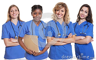 Group of four nurses Stock Photo