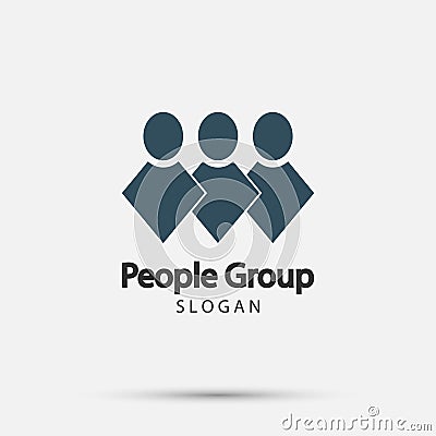 Group four people logo,Teamwork icon.vector illustrator Vector Illustration
