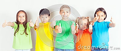 Group of friendly childrens like a team together Stock Photo