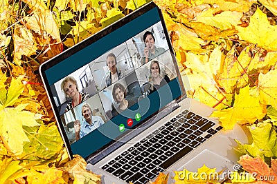 Group Friends Video Chat Connection Concept Editorial Stock Photo