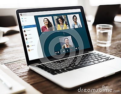 Group Friends Video Chat Connection Concept Stock Photo