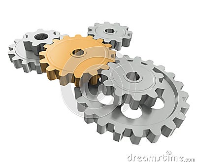 Group gears. Symbol leader in team work Stock Photo