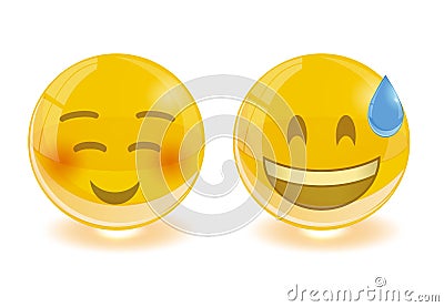 Group of smiley emoticons, emoji, vector illustration. Vector Illustration