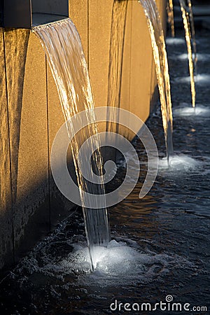 Group of golden fountain Stock Photo