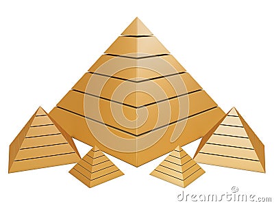 Group of golden pyramids Stock Photo