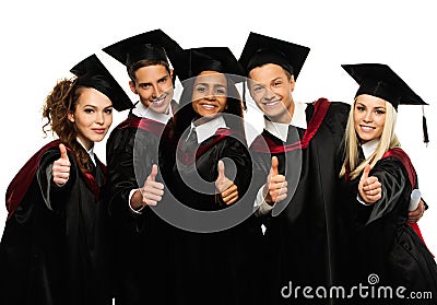 Group of graduated young students Stock Photo