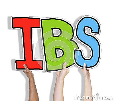 Group of Hands Holding IBS Letter Stock Photo