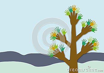 Group of hands with tree hand united diversity and unity partnership. Stock Photo