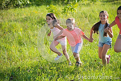 Group of happy children playing Stock Photo