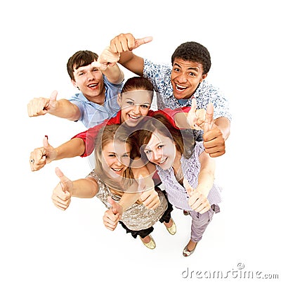 Group of happy joyful friends Stock Photo