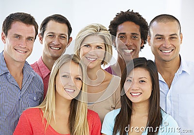 Group Of Happy And Positive Business People In Casual Dress Stock Photo