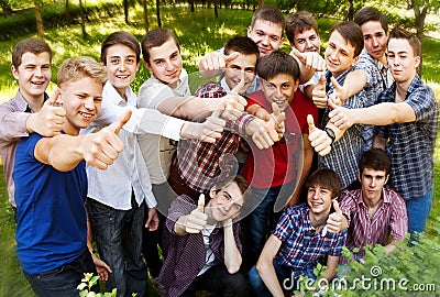 Group of happy smiling boys Stock Photo