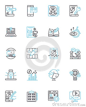 Group Harmony linear icons set. Melody, Rhythm, Sync, Blend, Vocals, Harmony, Chorus line vector and concept signs Vector Illustration