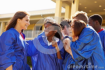 Group Of High School Students Celebrating Graduation Stock Photo