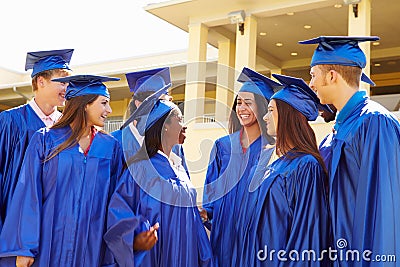 Group Of High School Students Celebrating Graduation Stock Photo