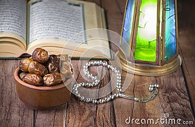 Ramadan Ritual Islamic Traditional Items Stock Photo