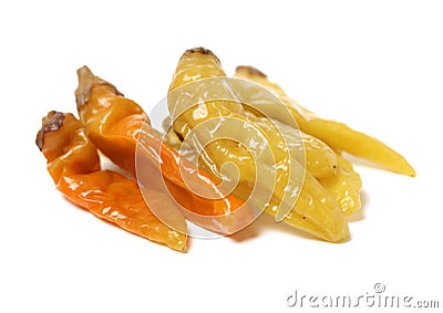 Group of hot pickled peppers Stock Photo