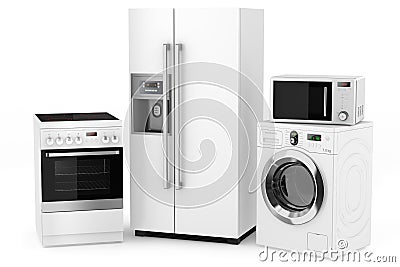 Group of household appliances Stock Photo