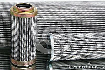 Group of hydraulic filter Stock Photo